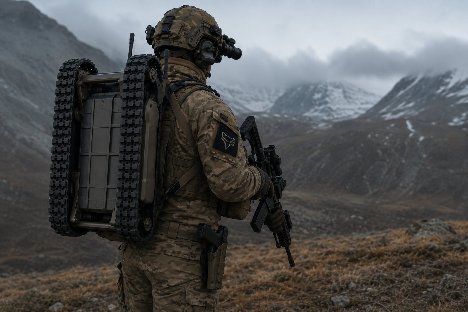 FeralX Muskrat UGV carried man-portable in an operator backpack